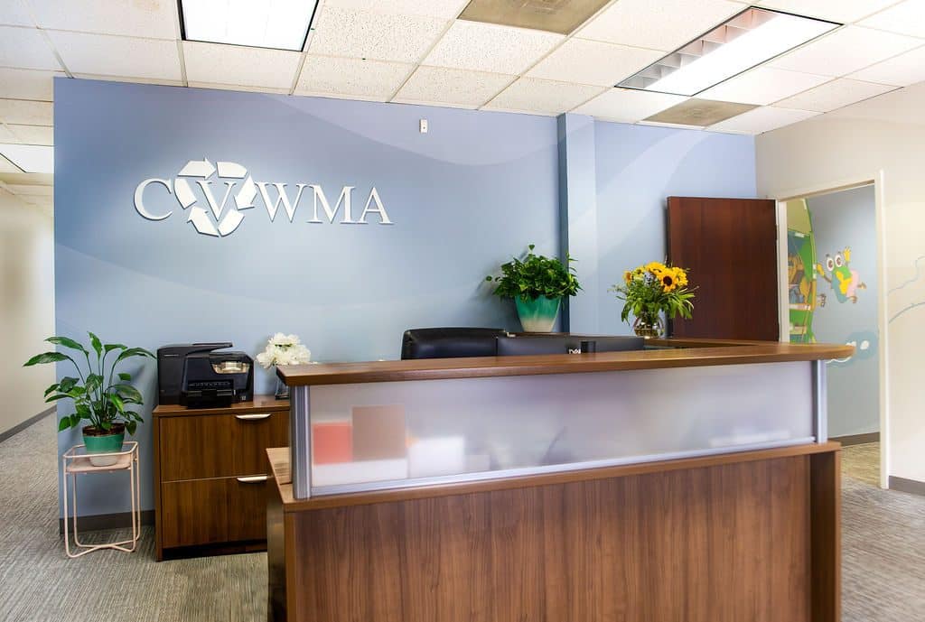 The CVWMA reception desk and lobby on West Laburnum Avenue